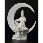 Quan Yin Water and Crescent Moon Statue
