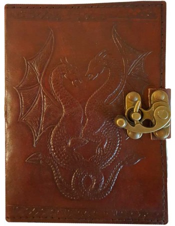 Double Dragon Leather Journal with Latch