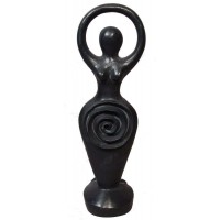 Spiral Goddess Black Stone Finish Altar Statue