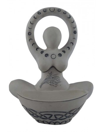 Goddess Offering Bowl White Statue