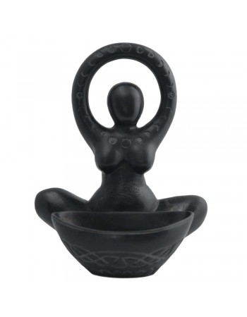 Goddess Offering Bowl Black Statue